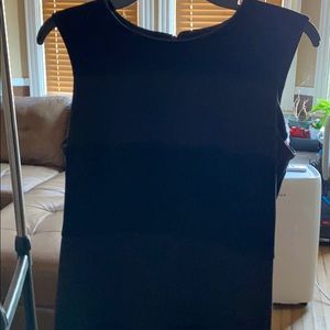 Faux suede and cotton midi dress